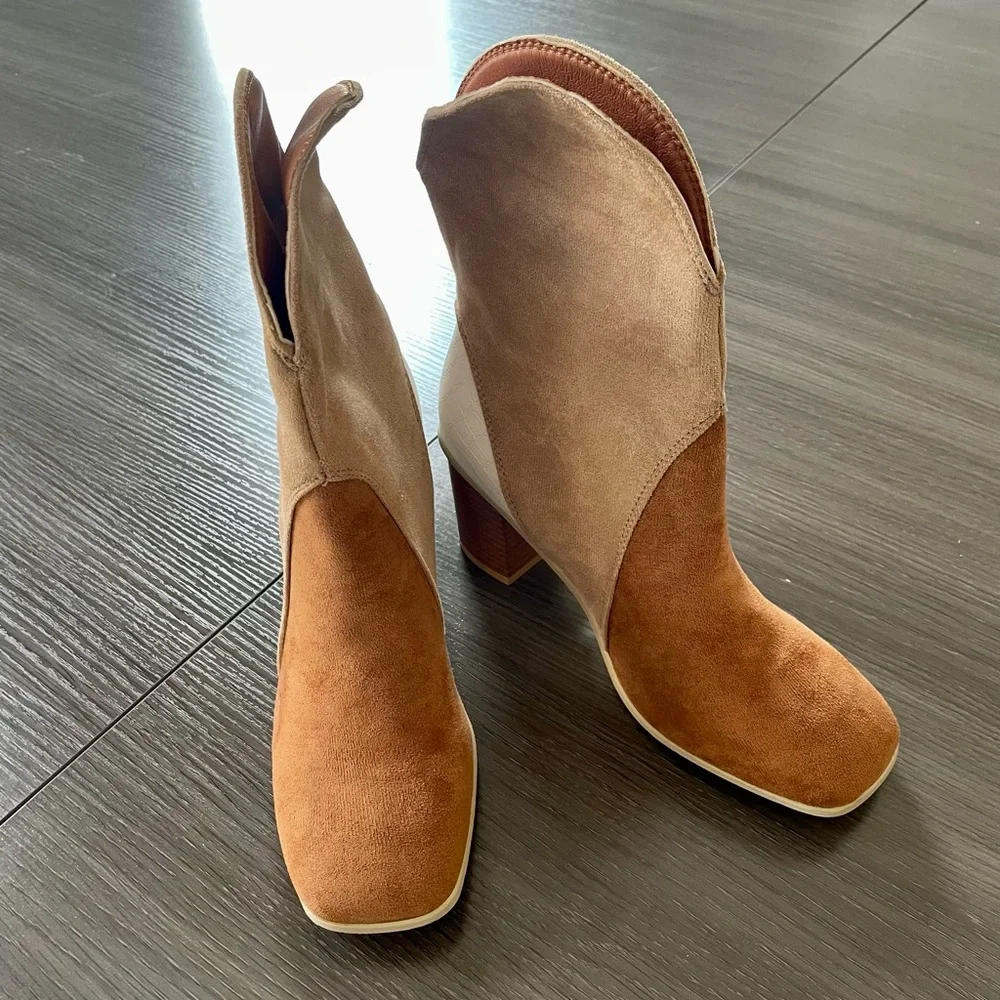 Chestnut Color Block Suede Boot - Picture 6 of 16